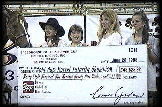 Lisa Ogden and One Slick One Two Futurity Champions
